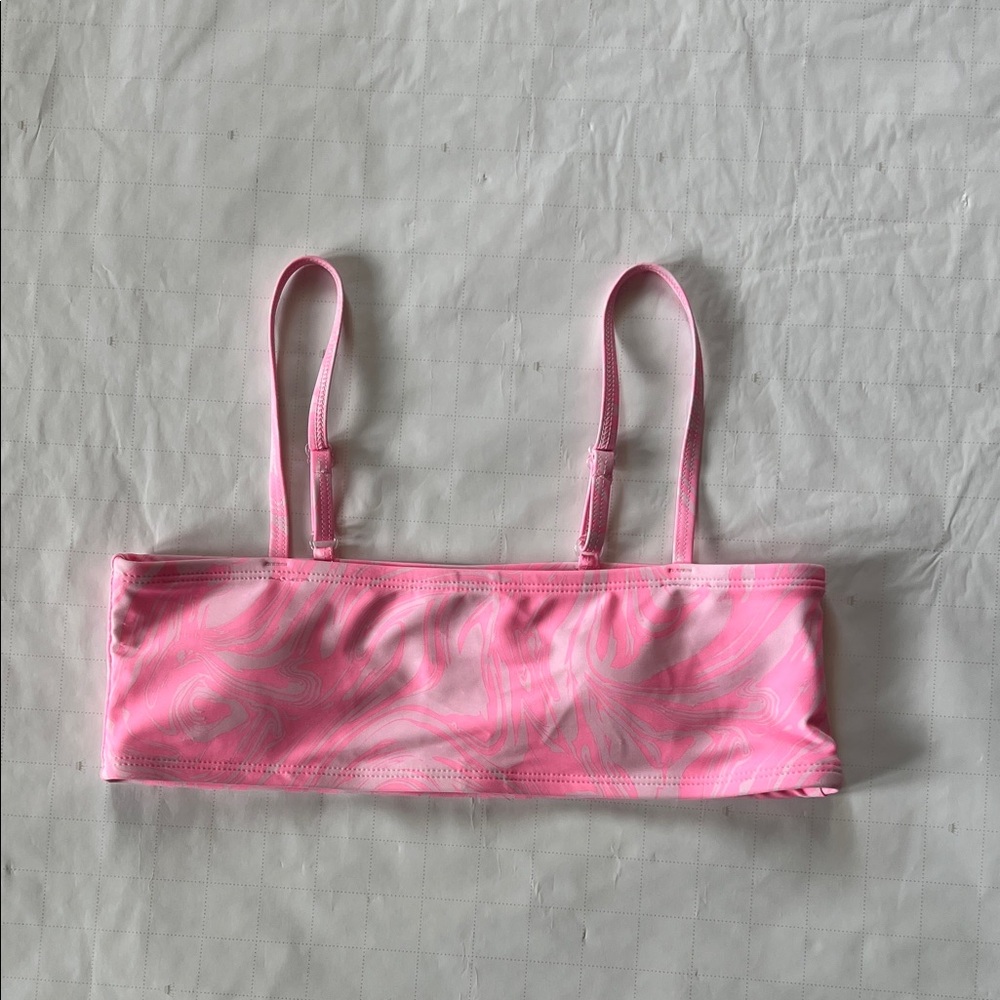 Girls Old Navy Pink Swirl Swim Top - Size XL (14-16)